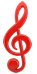red treble clef